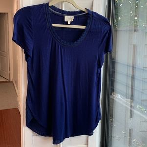 ANTHROPOLOGIE navy blue top